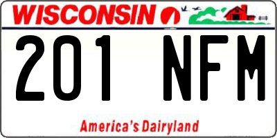 WI license plate 201NFM