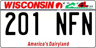 WI license plate 201NFN