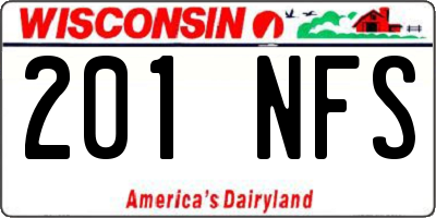 WI license plate 201NFS
