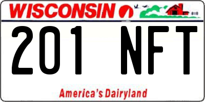 WI license plate 201NFT