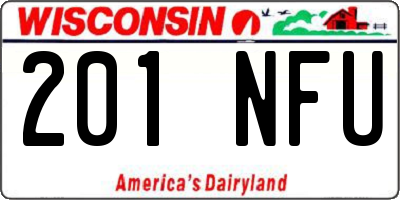 WI license plate 201NFU
