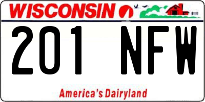 WI license plate 201NFW