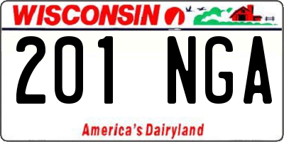 WI license plate 201NGA