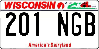 WI license plate 201NGB