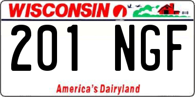 WI license plate 201NGF