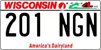 WI license plate 201NGN
