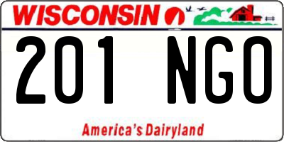 WI license plate 201NGO