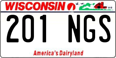 WI license plate 201NGS
