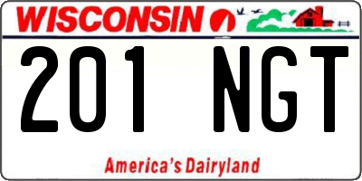 WI license plate 201NGT