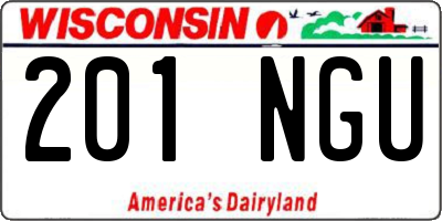 WI license plate 201NGU