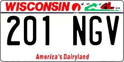 WI license plate 201NGV
