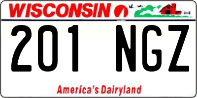 WI license plate 201NGZ