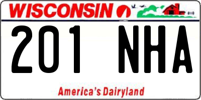 WI license plate 201NHA