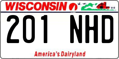 WI license plate 201NHD