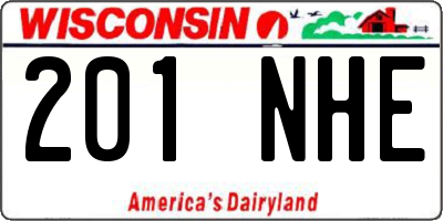 WI license plate 201NHE