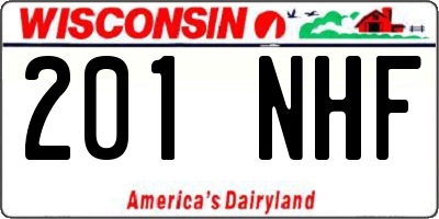WI license plate 201NHF