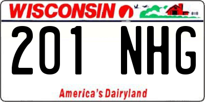 WI license plate 201NHG