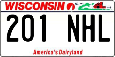 WI license plate 201NHL