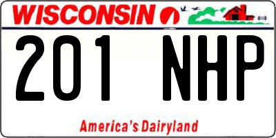 WI license plate 201NHP