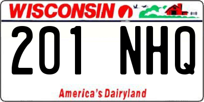 WI license plate 201NHQ