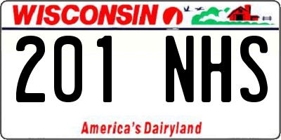 WI license plate 201NHS