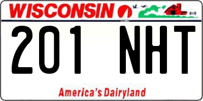 WI license plate 201NHT