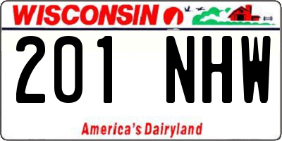 WI license plate 201NHW