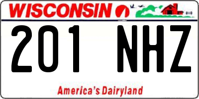 WI license plate 201NHZ