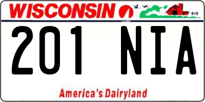 WI license plate 201NIA