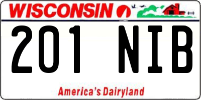 WI license plate 201NIB