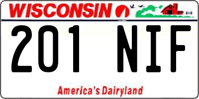 WI license plate 201NIF
