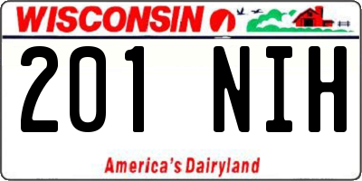 WI license plate 201NIH
