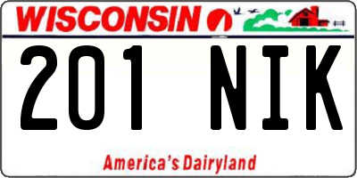 WI license plate 201NIK