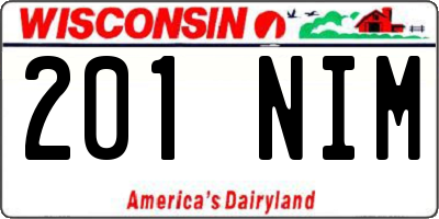 WI license plate 201NIM