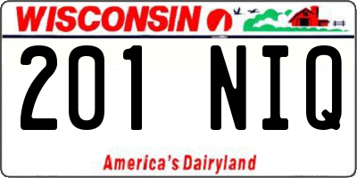 WI license plate 201NIQ