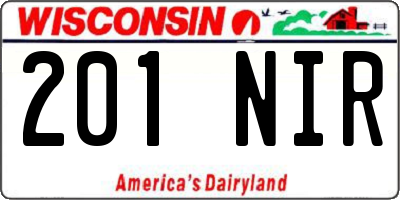 WI license plate 201NIR
