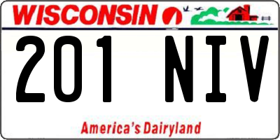 WI license plate 201NIV