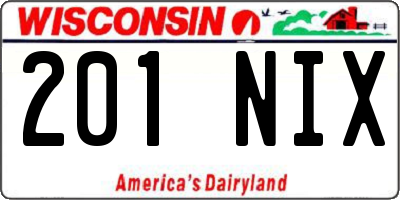 WI license plate 201NIX