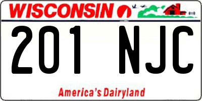 WI license plate 201NJC