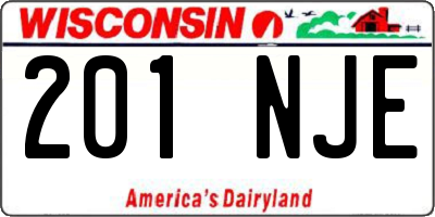 WI license plate 201NJE