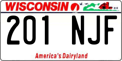 WI license plate 201NJF