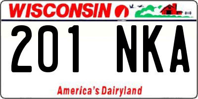 WI license plate 201NKA