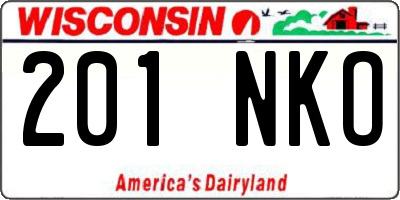 WI license plate 201NKO