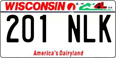 WI license plate 201NLK