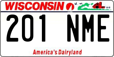 WI license plate 201NME