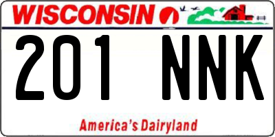 WI license plate 201NNK