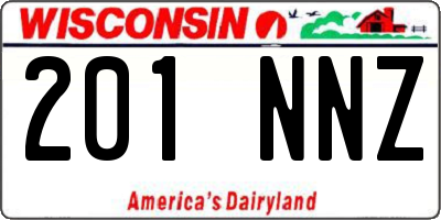 WI license plate 201NNZ