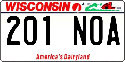 WI license plate 201NOA