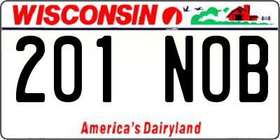 WI license plate 201NOB