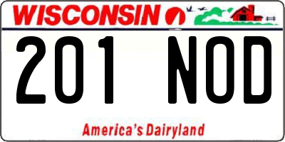 WI license plate 201NOD